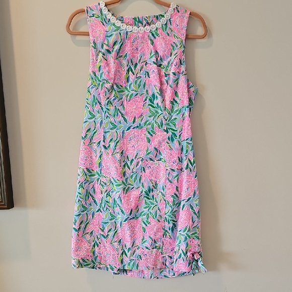 Lilly Pulitzer Pink and Green Floral Dress - Picture 1 of 5